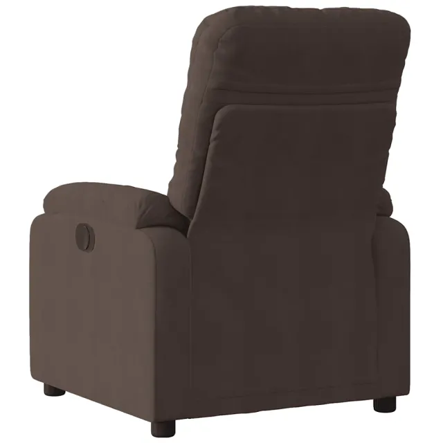 Fauteuil inclinable électrique marron tissu microfibre
