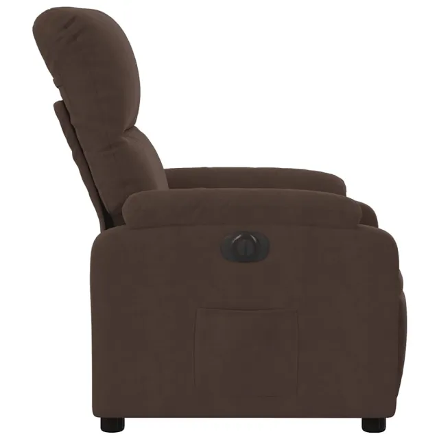 Fauteuil inclinable électrique marron tissu microfibre