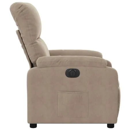 Fauteuil inclinable électrique taupe tissu microfibre