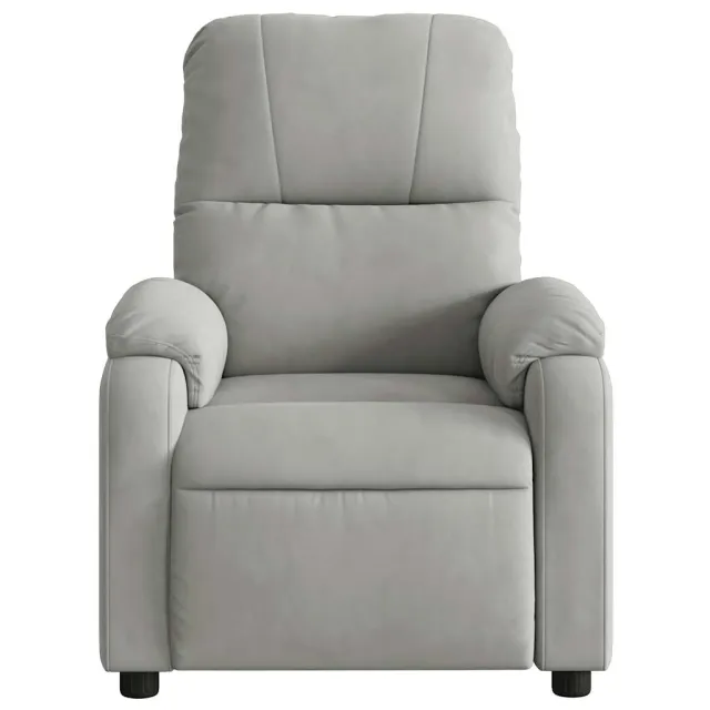 Fauteuil inclinable électrique gris clair tissu microfibre