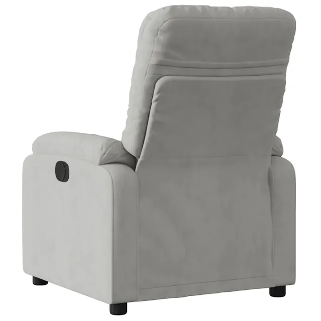 Fauteuil inclinable électrique gris clair tissu microfibre