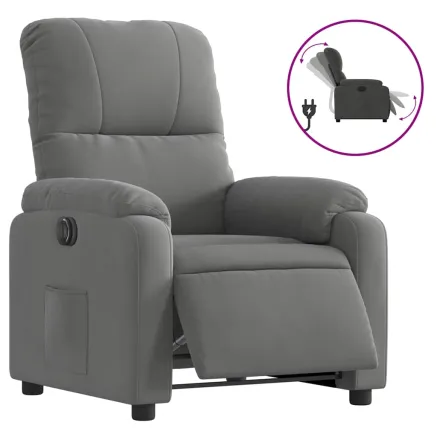 Fauteuil inclinable électrique gris foncé tissu microfibre 2