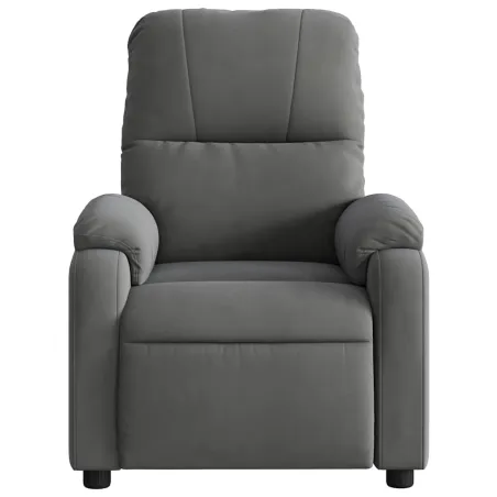 Fauteuil inclinable électrique gris foncé tissu microfibre