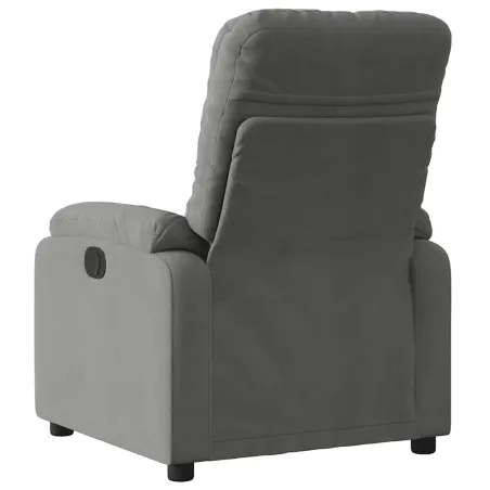 Fauteuil inclinable électrique gris foncé tissu microfibre