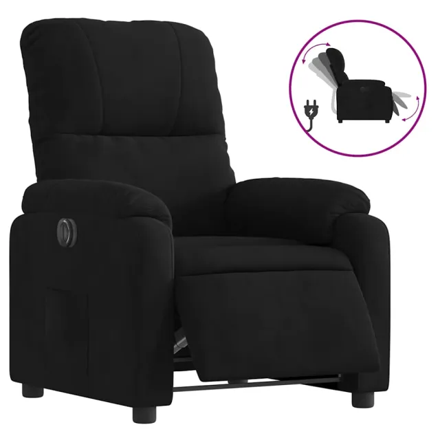 Fauteuil inclinable électrique noir tissu microfibre