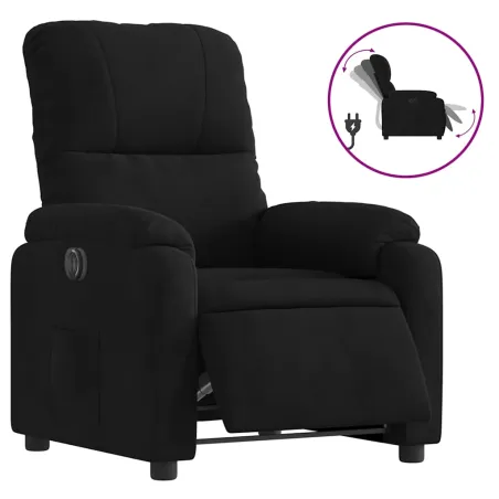 Fauteuil inclinable électrique noir tissu microfibre