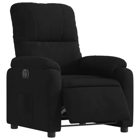 Fauteuil inclinable électrique noir tissu microfibre