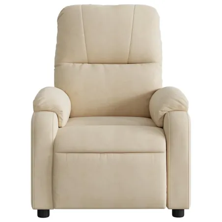 Fauteuil inclinable électrique crème tissu microfibre