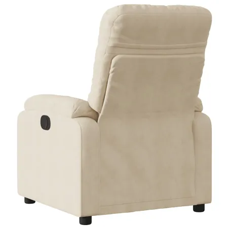Fauteuil inclinable électrique crème tissu microfibre