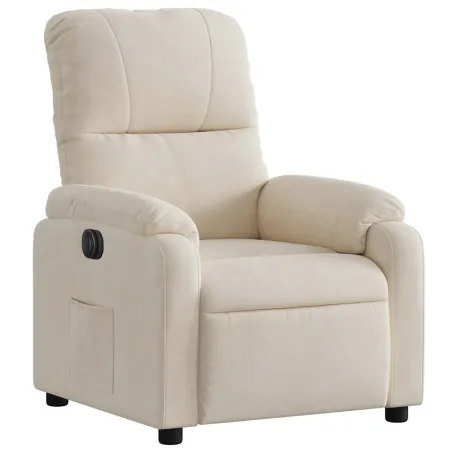 Fauteuil inclinable électrique beige tissu microfibre