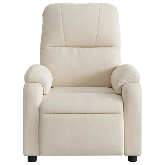 Fauteuil inclinable électrique beige tissu microfibre