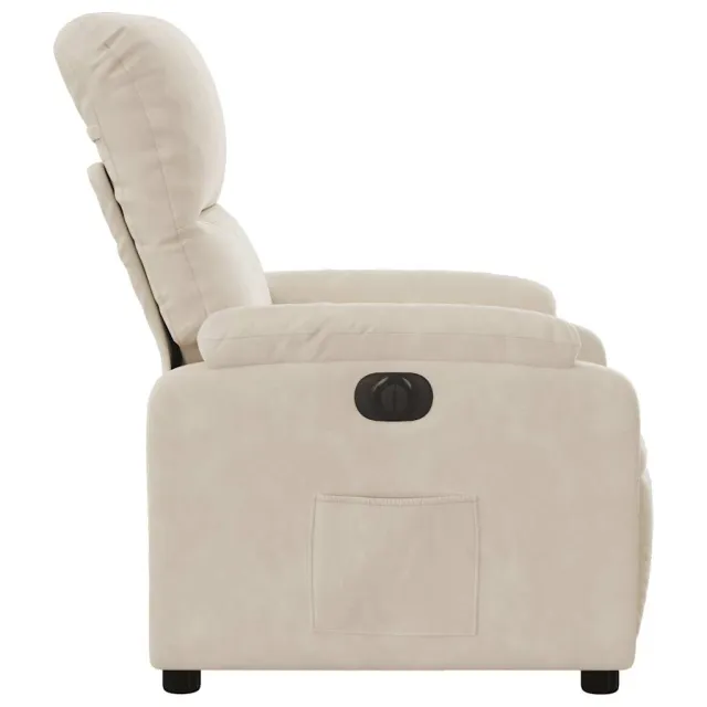 Fauteuil inclinable électrique beige tissu microfibre