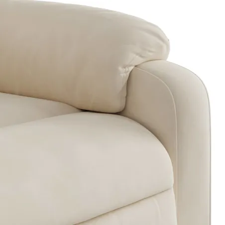 Fauteuil inclinable électrique beige tissu microfibre