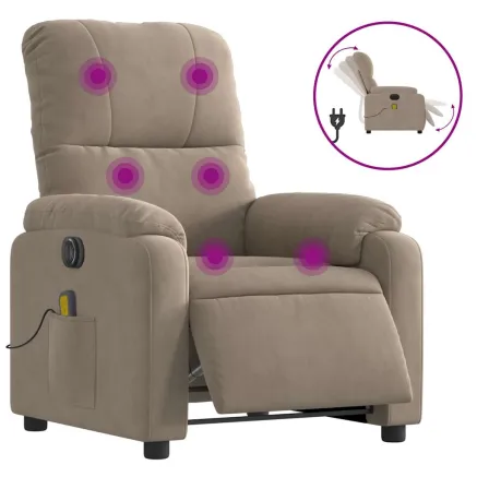 Fauteuil inclinable de massage électrique taupe 2