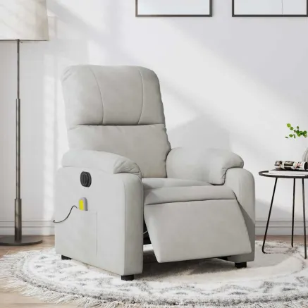 Fauteuil inclinable de massage électrique gris clair