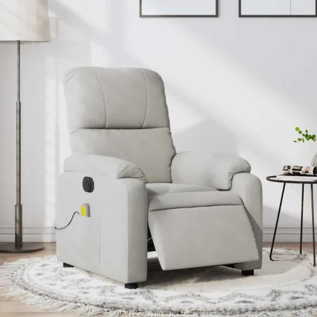 Fauteuil inclinable de massage électrique gris clair