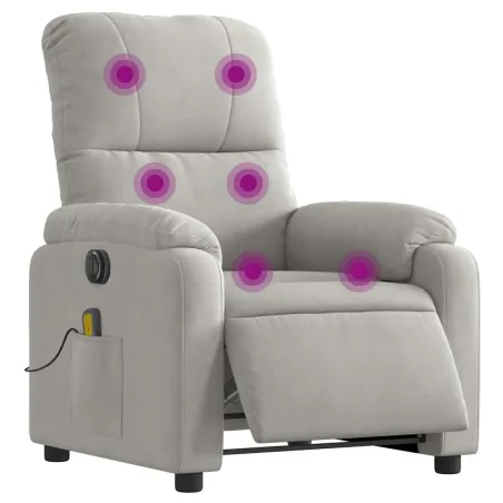 Fauteuil inclinable de massage électrique gris clair