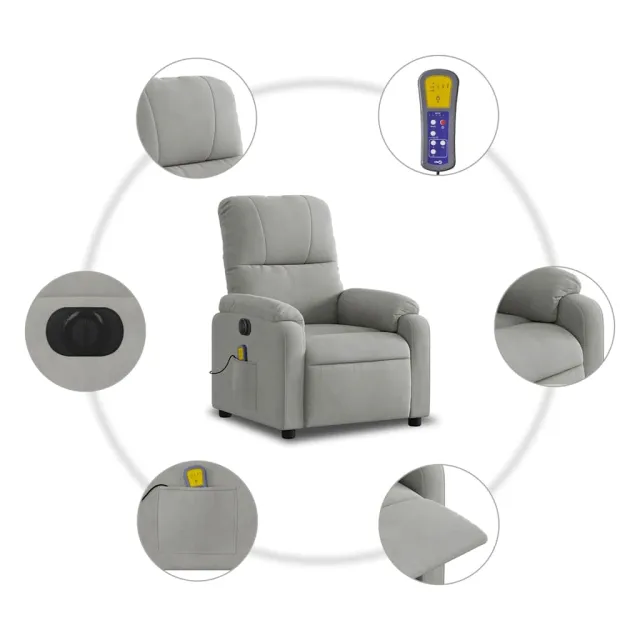 Fauteuil inclinable de massage électrique gris clair