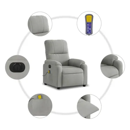 Fauteuil inclinable de massage électrique gris clair