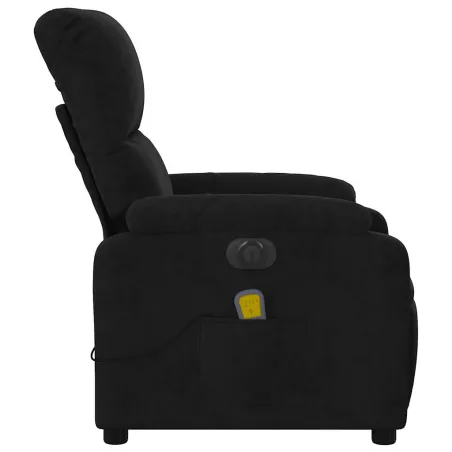 Fauteuil inclinable de massage électrique noir tissu microfibre