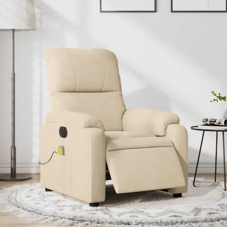 Fauteuil inclinable de massage électrique crème