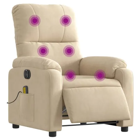 Fauteuil inclinable de massage électrique crème