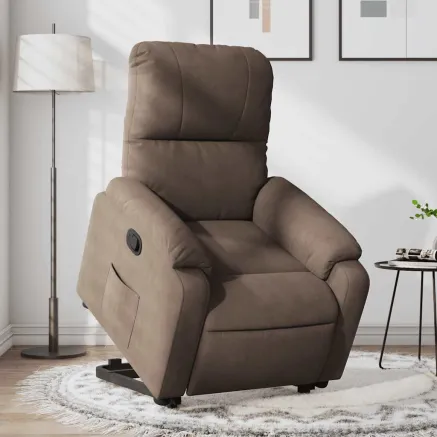 Fauteuil inclinable marron tissu microfibre
