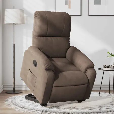 Fauteuil inclinable marron tissu microfibre