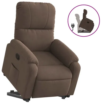 Fauteuil inclinable marron tissu microfibre 2