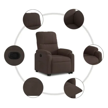 Fauteuil inclinable marron tissu microfibre