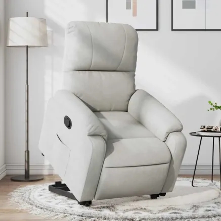 Fauteuil inclinable gris clair tissu microfibre