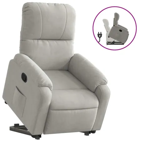 Fauteuil inclinable gris clair tissu microfibre