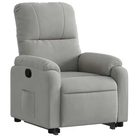 Fauteuil inclinable gris clair tissu microfibre