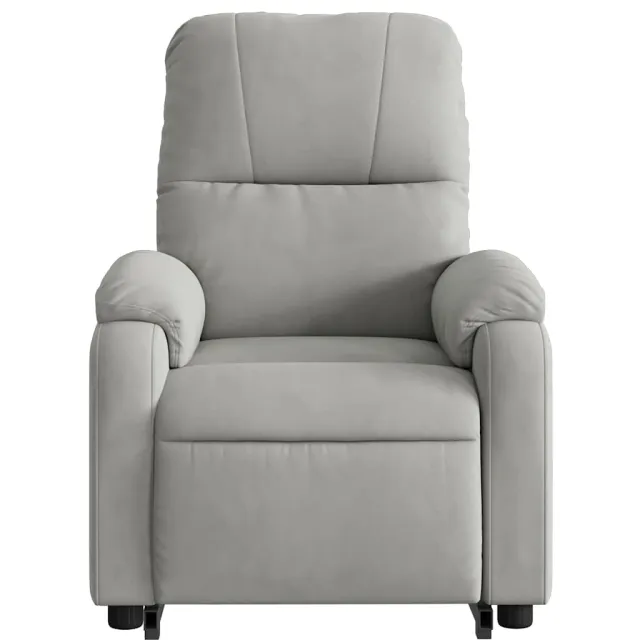 Fauteuil inclinable gris clair tissu microfibre