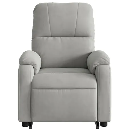 Fauteuil inclinable gris clair tissu microfibre