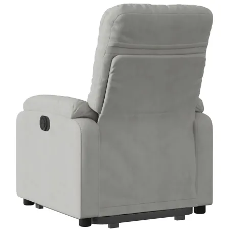 Fauteuil inclinable gris clair tissu microfibre