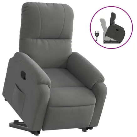 Fauteuil inclinable gris foncé tissu microfibre 2