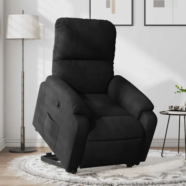 Fauteuil inclinable noir tissu microfibre