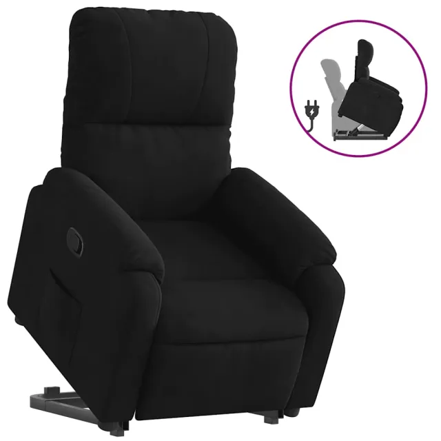 Fauteuil inclinable noir tissu microfibre