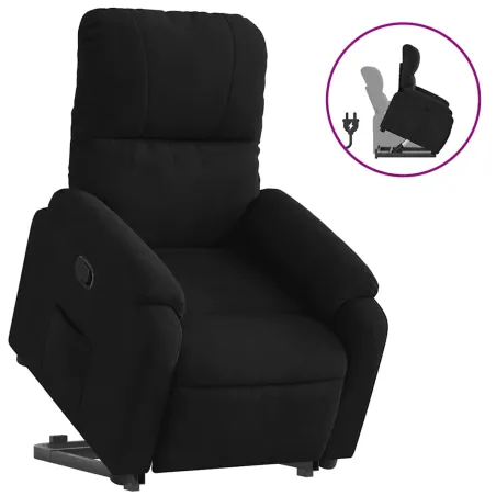 Fauteuil inclinable noir tissu microfibre