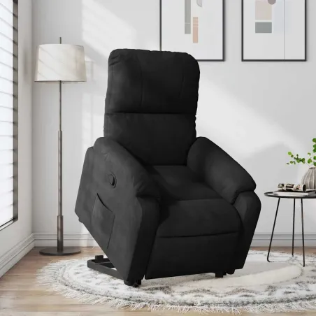 Fauteuil inclinable noir tissu microfibre