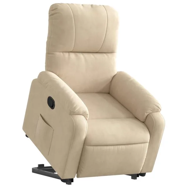 Fauteuil inclinable crème tissu microfibre