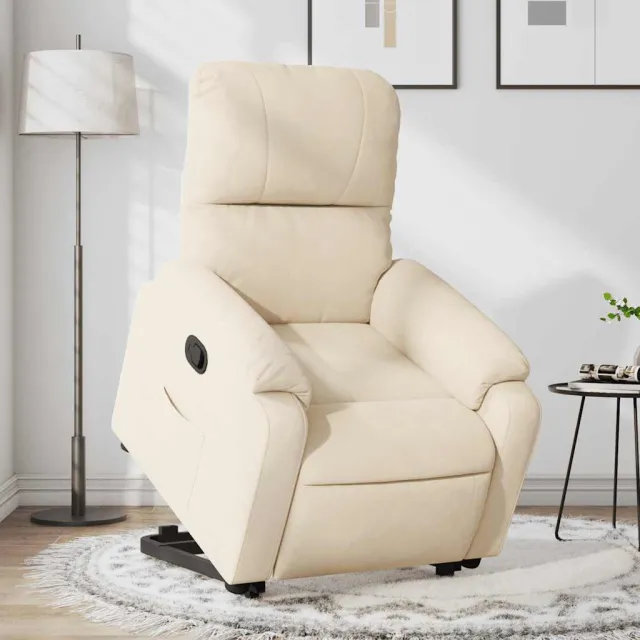 Fauteuil inclinable beige tissu microfibre