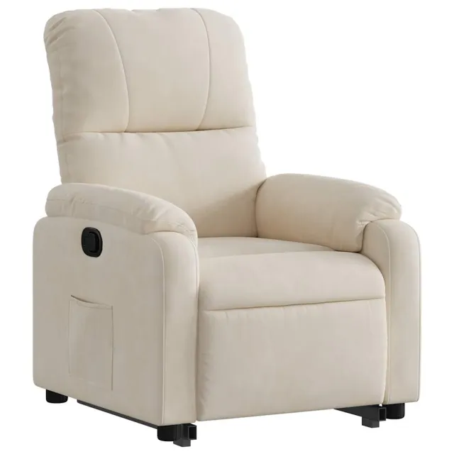 Fauteuil inclinable beige tissu microfibre