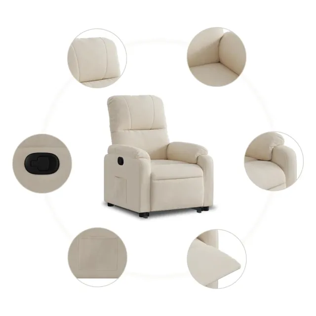 Fauteuil inclinable beige tissu microfibre