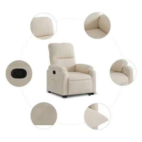 Fauteuil inclinable beige tissu microfibre
