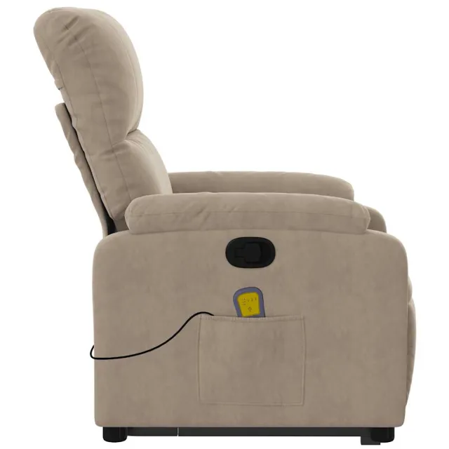 Fauteuil inclinable de massage taupe tissu microfibre