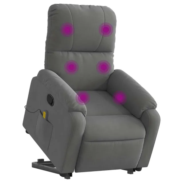 Fauteuil inclinable de massage gris foncé tissu microfibre