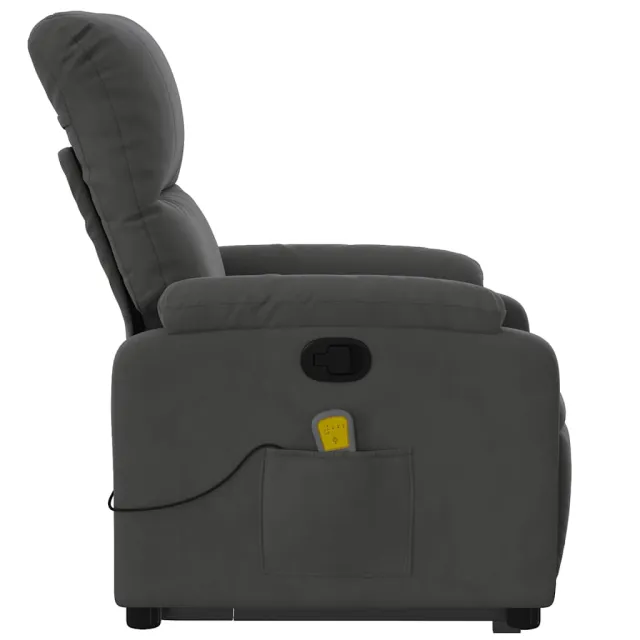 Fauteuil inclinable de massage gris foncé tissu microfibre