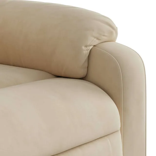 Fauteuil inclinable de massage crème tissu microfibre